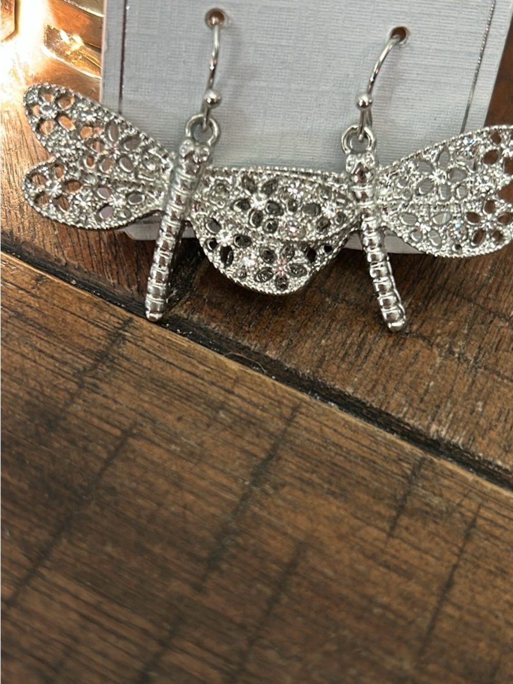 Fashion Jewelry Silver Dragonfly Dangle Earrings